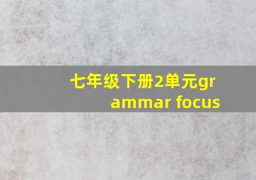 七年级下册2单元grammar focus